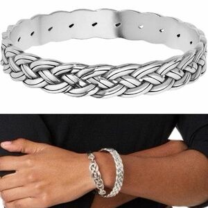 Brighton Interlock Silver Woven Braided Bracelet